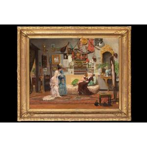 Dipinto olio su tela del pittore Antoine Vierling (1842 - 1917)