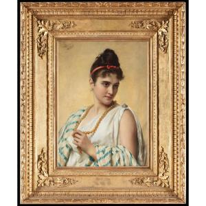 Tito Conti (Firenze 1842 - 1924), “La collana di perle”