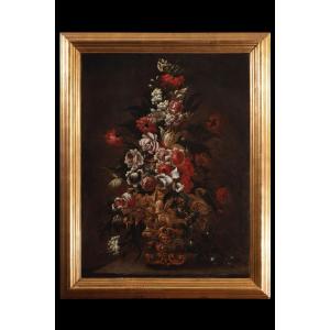 Jean-Baptiste Monnoyer (Lille 1636-Londra 1699), Natura morta floreale.