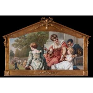 Dipinto di Cesare Dell’Acqua (Pirano d’Istria 1821 – Ixelles 1905), “Les Jeux”