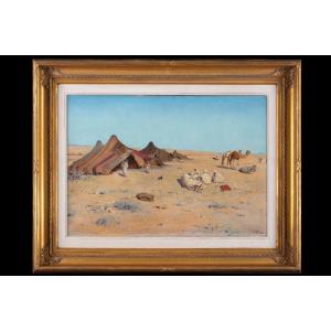 Gustave Nicolas Pinel (1842-1896), "Sosta nel deserto"