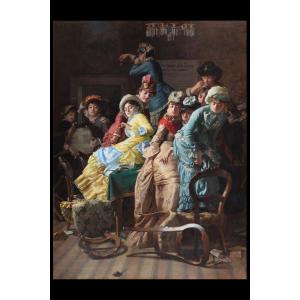 Dipinto di Pietro Saporetti (1832-1893), "Emancipazione della donna"