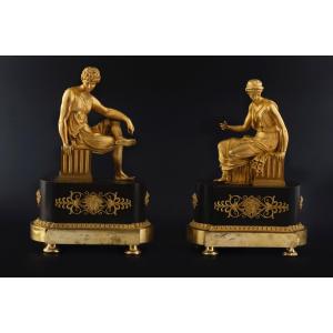 Due figure in bronzo di epoca Impero