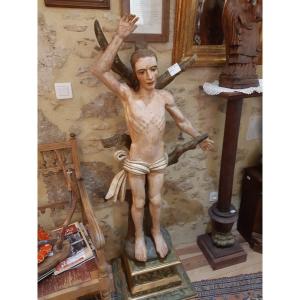 Very Large Polychrome Saint Sebastian Statue Germany Late 17th Early 18th Century