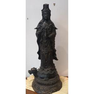 Japan Very Large Guan Yin In Bronze, Meiji 19th Century