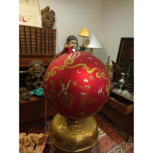 Unique Piece, Very Large Christmas Ball Signed Jean Boggio