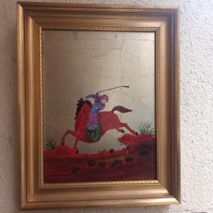 Michel Zeller Lacquer Fixed Under Glass And 22 Carat Gold Leaf