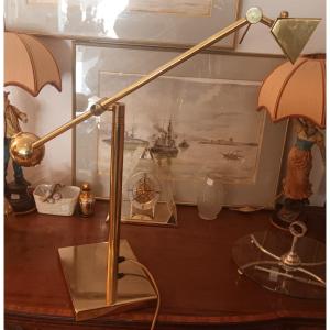 Beautiful Desk Lamp In Golden Brass 1970s