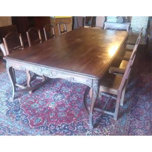 Very Large Louis XV Style Walnut Château Table