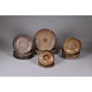 Dominique Pouchain: Set Of 15 Glazed Stoneware Plates