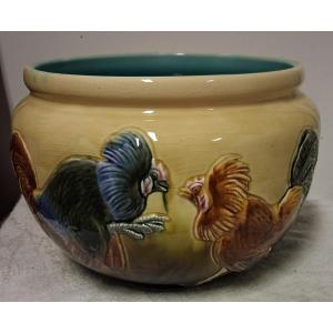 Orchies Large Flowerpot With Roosters