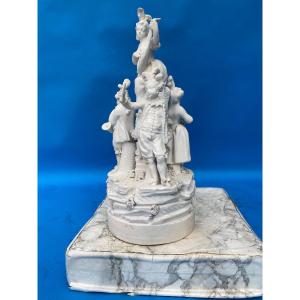 Centerpiece Group In Biscuit De Paris, Brand Of Locré.