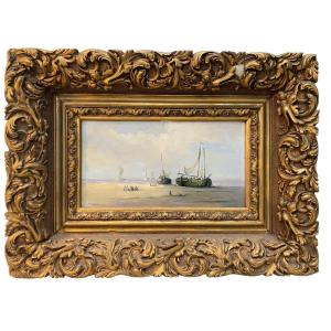 Seaside Landscape, Signed Demeyer, Oil On Panel