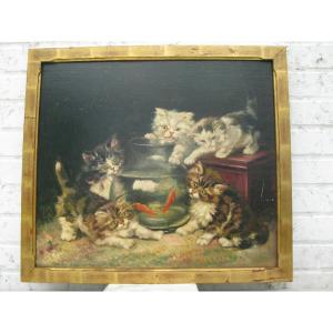 Kittens Lusting Goldfish 