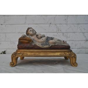 Reclining Love, Terracotta Signed Ernesto Solitario.