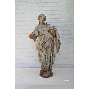 Saint In Carved Wood XVI-xvii 'century