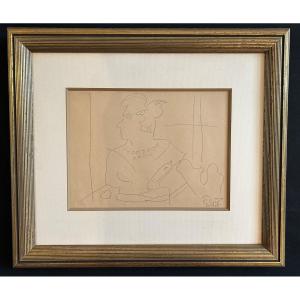 Drawing Representing A Profile Of A Rider And Horse Signed By Fernand Léger