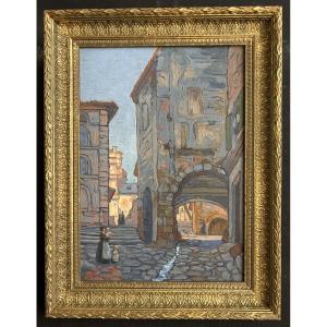 Oil On Panel Located In "gordes" And Signed Paul Louys Armand