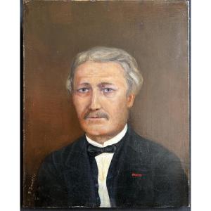 Oil On Canvas "portrait Of A Man" Signed G Gautier