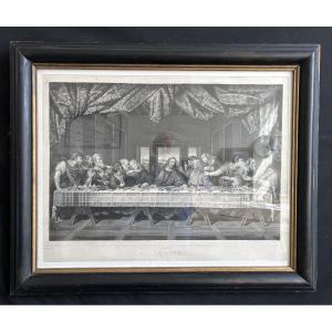Important 19th Century Print “the Last Supper” After Leonardo Da Vinci