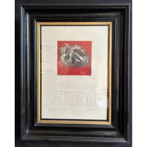 Lithograph By Lebadang Depicting Horses