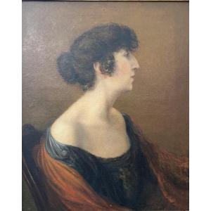 Oil On Canvas Signed By Henri Laffite And Dated 1920 Representing The Artist's Wife