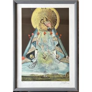 Original Lithograph Signed By Dali Representing The Virgin In Majesty