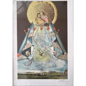 Original Lithograph Signed By Dali Representing The Virgin In Majesty 