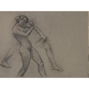 Pencil And Charcoal Drawing By Henri Laffite