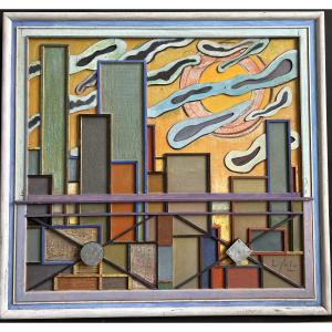 Large Mixed Media Painting (gouache, Wood, Pastel ...) By Louis Sala (1910/2009)
