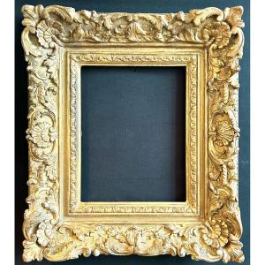 Gilded Wood And Stucco Frame With Rich Rocaille-style Decoration. Napoleon III Period
