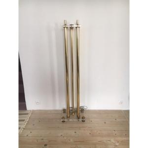 Floor Lamp From The 1970s In Plexiglass And Brass