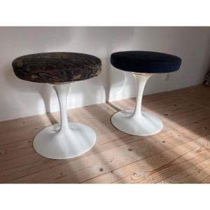 Pair Of Tulip Model Stools By Eero Saarinen Florence Knoll Edition 1970