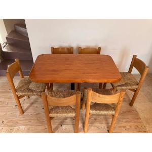 Rectangular Table By Charlotte Perriand In Pine For Les Arcs Ski Resort 1970