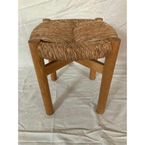 Rare Stool Model Méribel By Charlotte Perriand Edition Steph Simon 1960