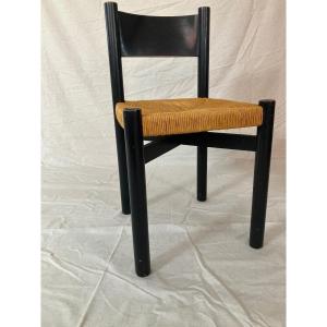Charlotte Perriand Black Chair Meribel Model Steph Simon Edition 1960