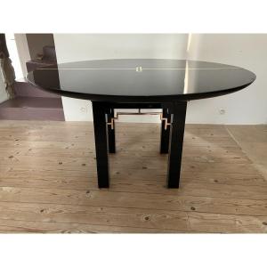 Black Lacquered Table By Jean Claude Mahé 1970
