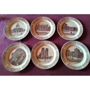 Lot Of 6 Plates Toulouse Fouque Arnoux - View Of Paris Nineteenth