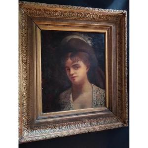 Portrait Of A Young Woman By Emmanuel De Dieudonné Nineteenth
