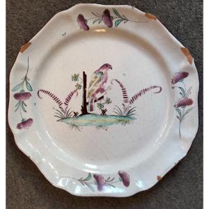 18th Century Bergerac Perruche Plate