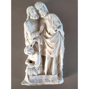 Bas-relief Plaster Cast By Gaston Schnegg - Healing Of The Deaf And Dumb Man