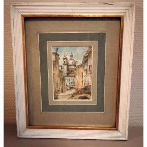 Watercolor Of Venice By Jules Romain Joyant, 19th Century