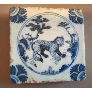 Panther Tile, Nevers, 18th Century