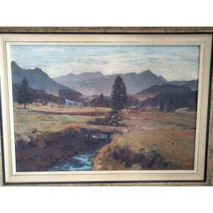 Painting: Landscape In The Bavarian Alps By Gerhardinger