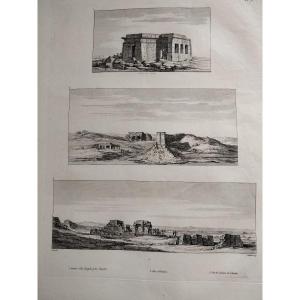 Lot 5 Engravings By Vivant Denon - Voyage En Basse Et Haute Egypte 19th Century