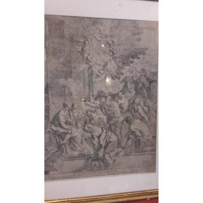 Etching Pietro Testa - The Adoration Of The Magi XVII
