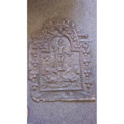 Cast Iron Fireplace Plate 17th Century Mythological Decor