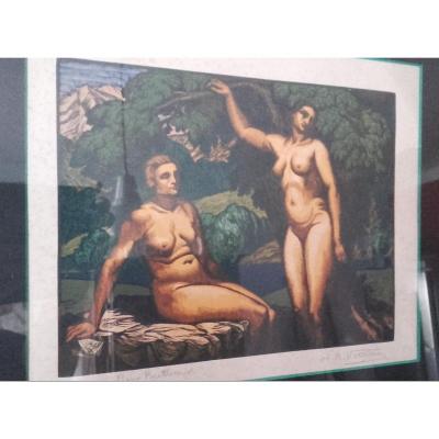 Color Engraving From Jean Baptiste Vettiner To René Buthaud