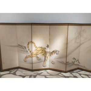 Japanese Screen With Tiger