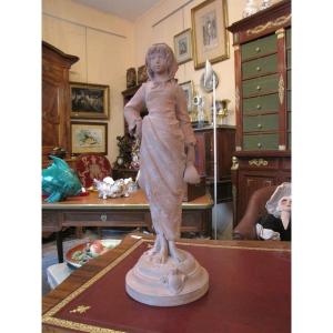 Jeune fille en terre cuîte